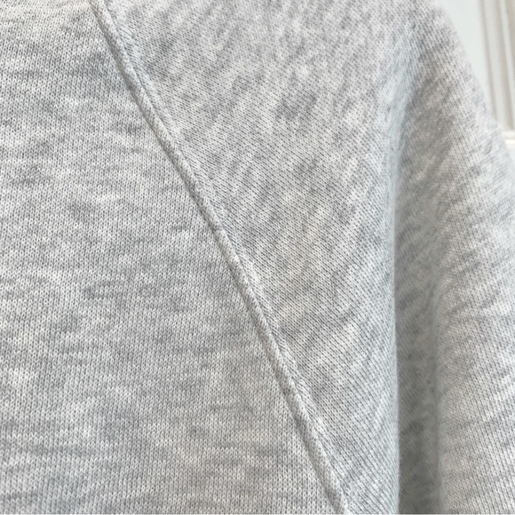 VS Snow Heather Grey Cotton Fleece Corset Crewneck Sweatshirt - Picture 6 of 12
